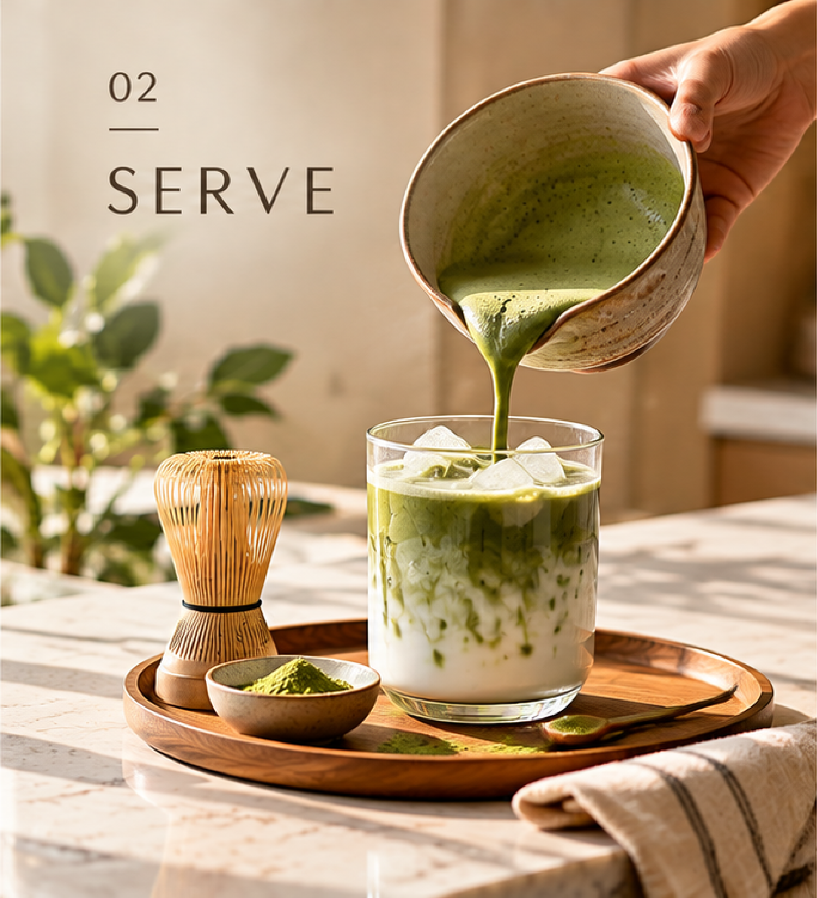 Matcha serving moment