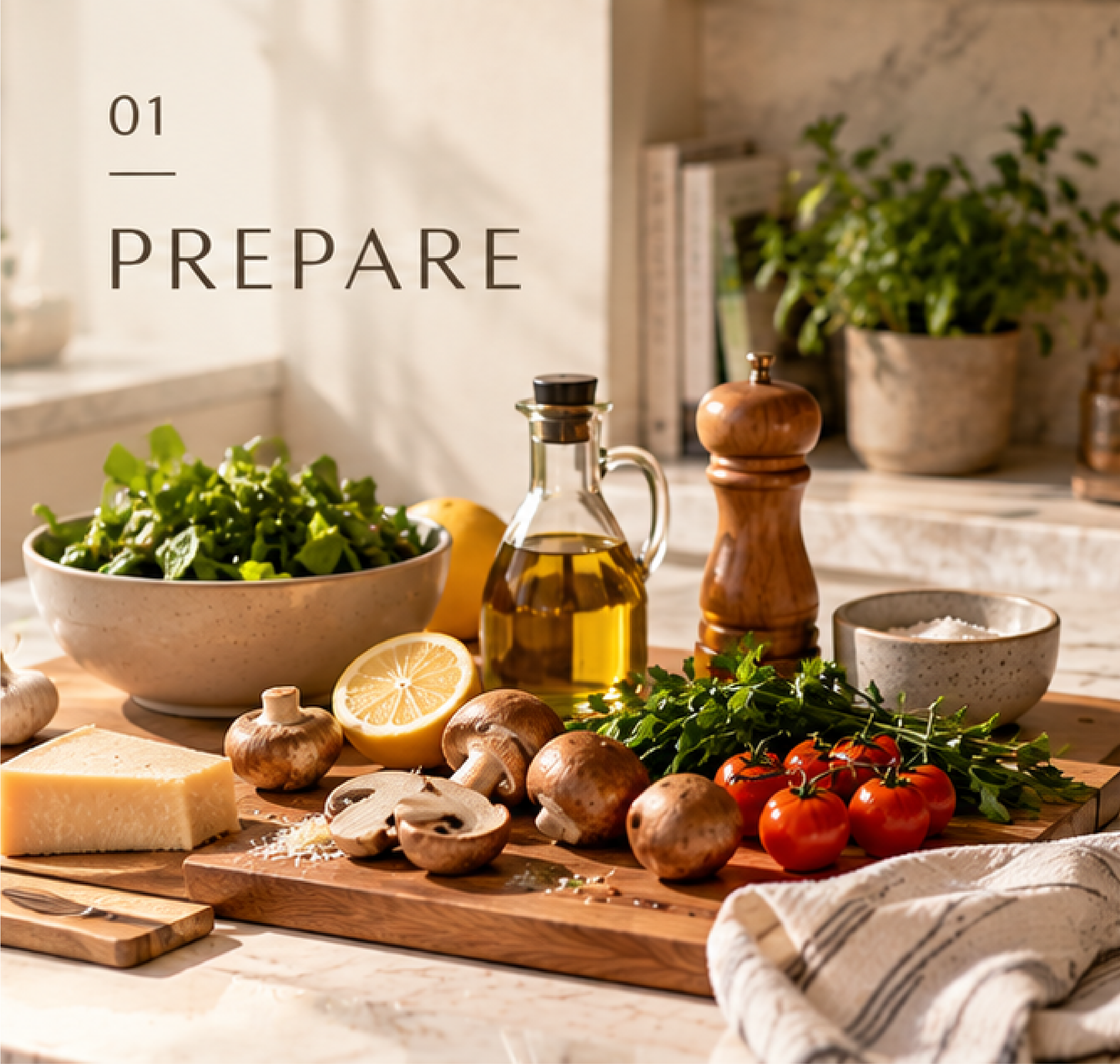 Preparing ingredients for dinner
